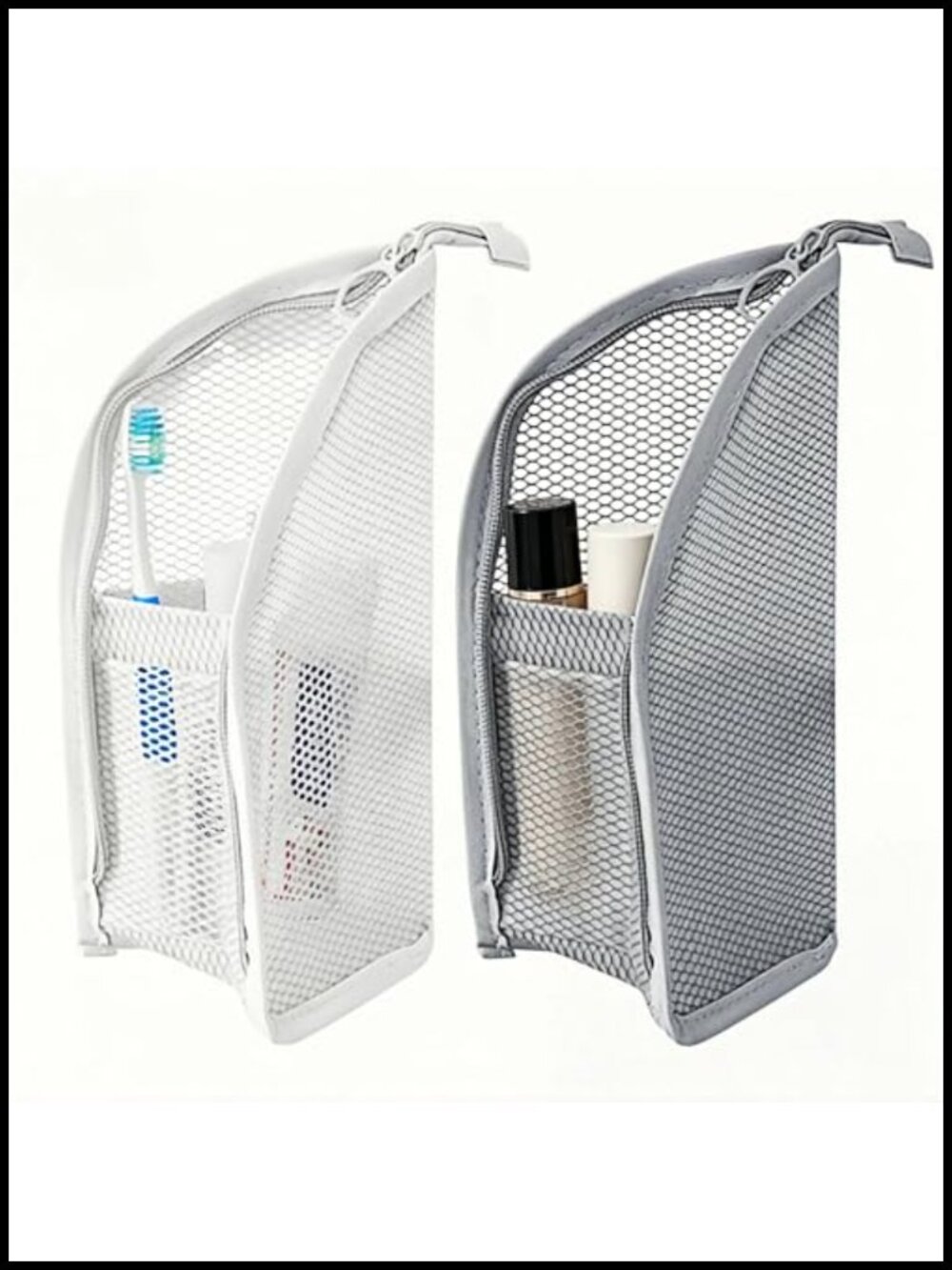 2 Pack Foldable Clear Hanging Travel Cosmetic Bag Toiletry Organizer